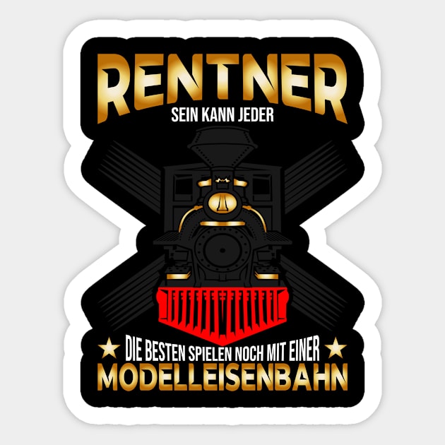 Model railway pensioner gift Sticker by QQdesigns